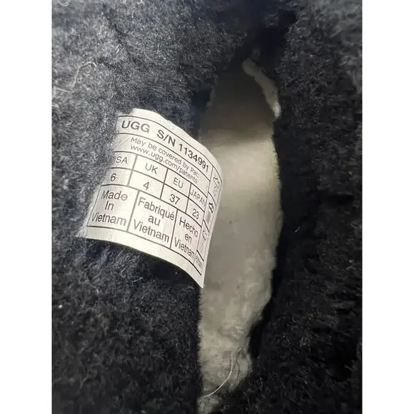 UGG Classic Ultra Mini Platform Boots Black Suede Size 6 - Picture 13 of 13